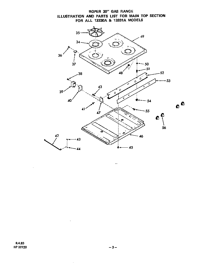 Roper 1333*0A main top diagram