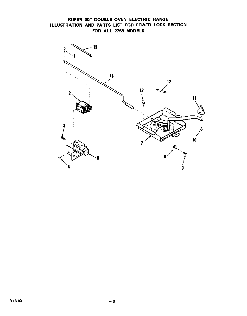 Roper 2763*0A power lock diagram