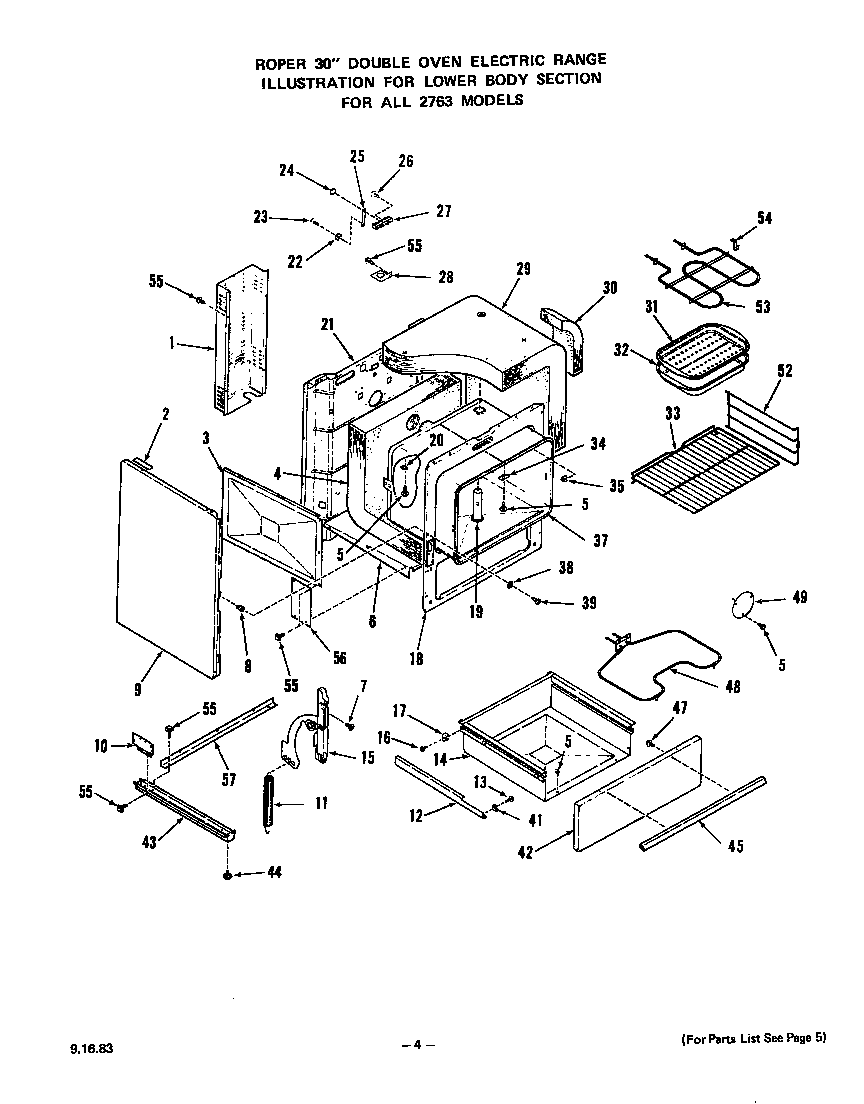Roper 2763*0A lower body diagram