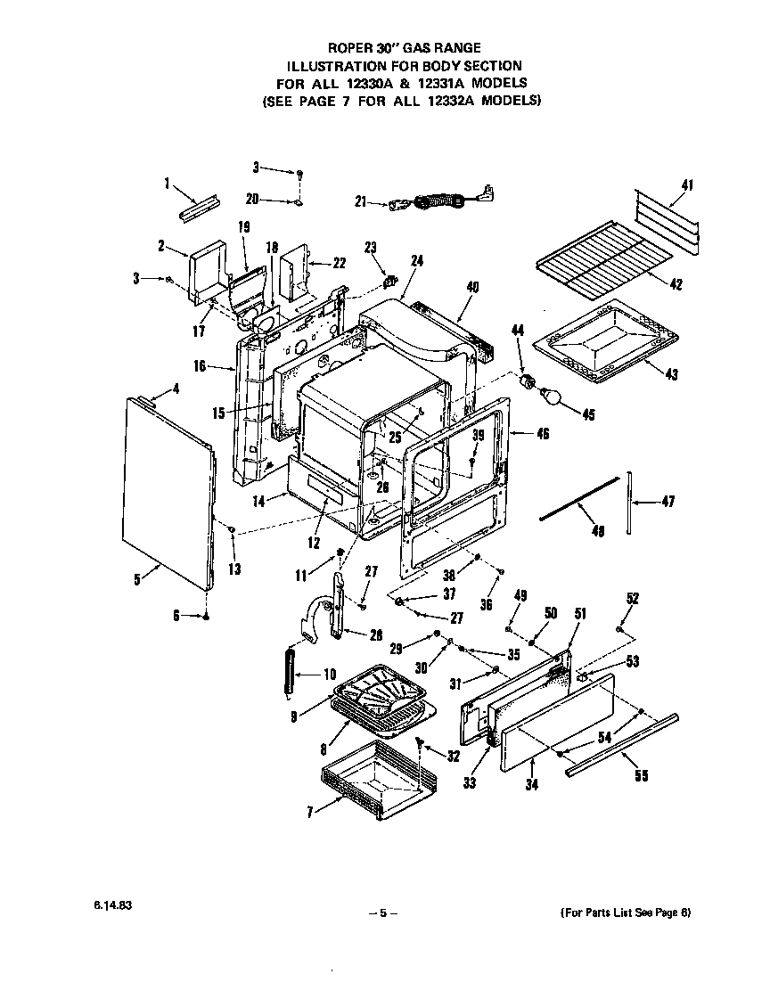 Roper 1233*2A body diagram