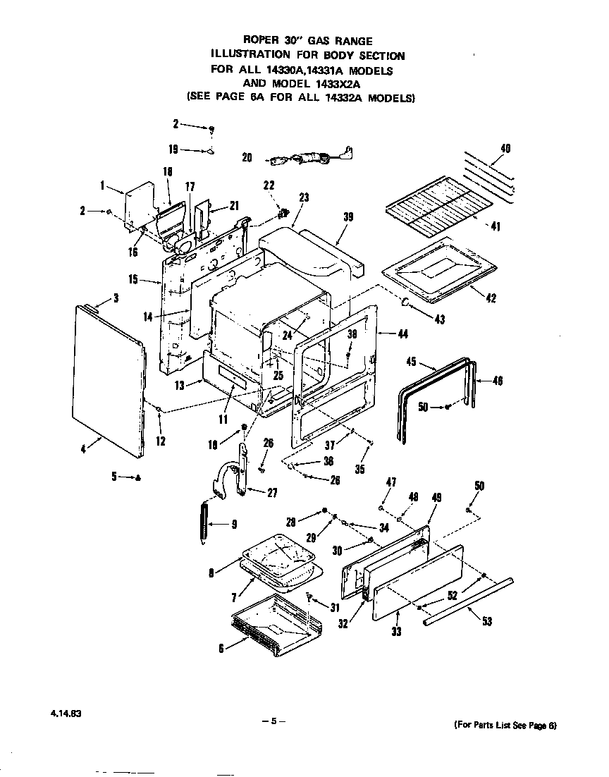 Roper 1433*2A body diagram
