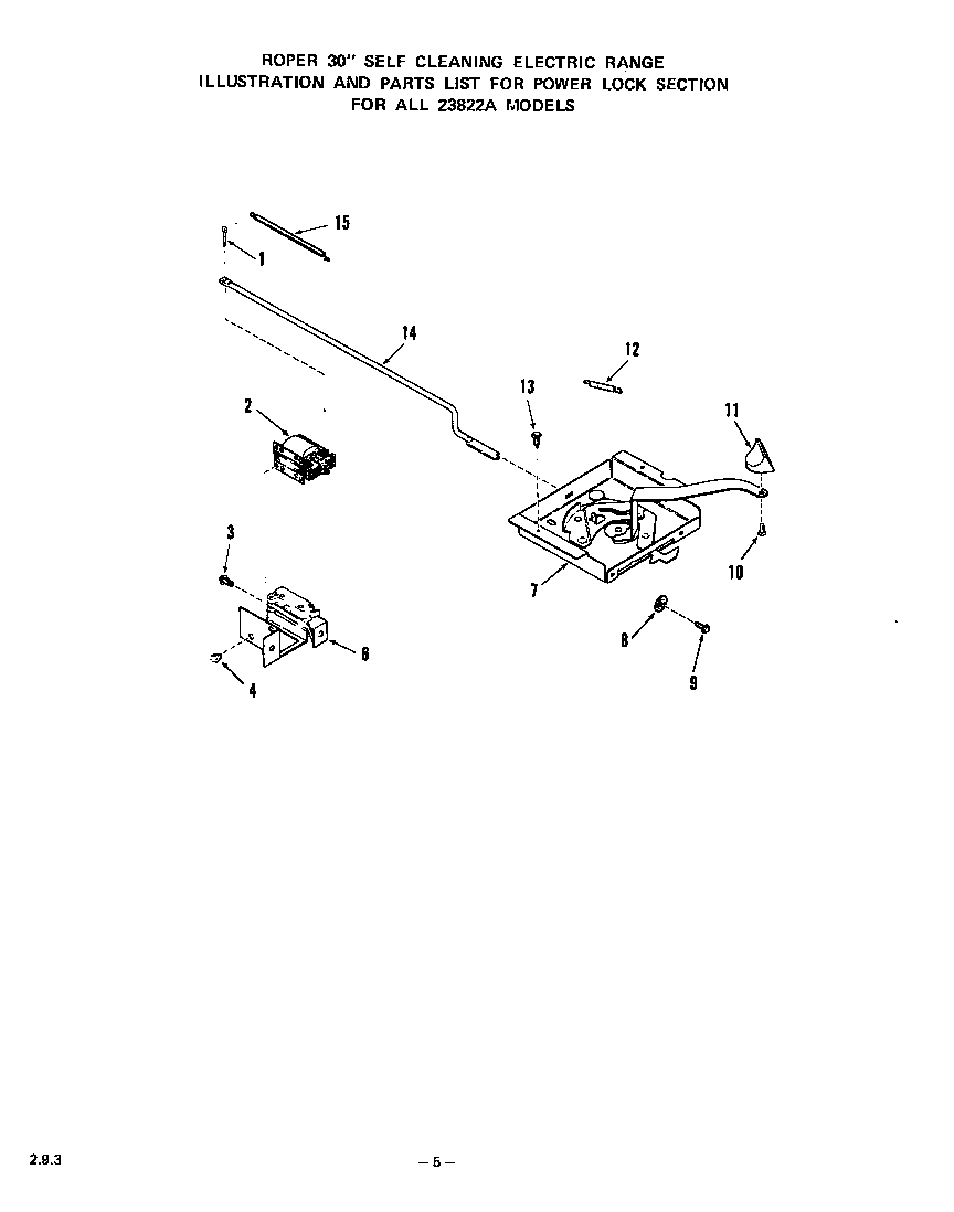 Roper 2382*2A power lock diagram