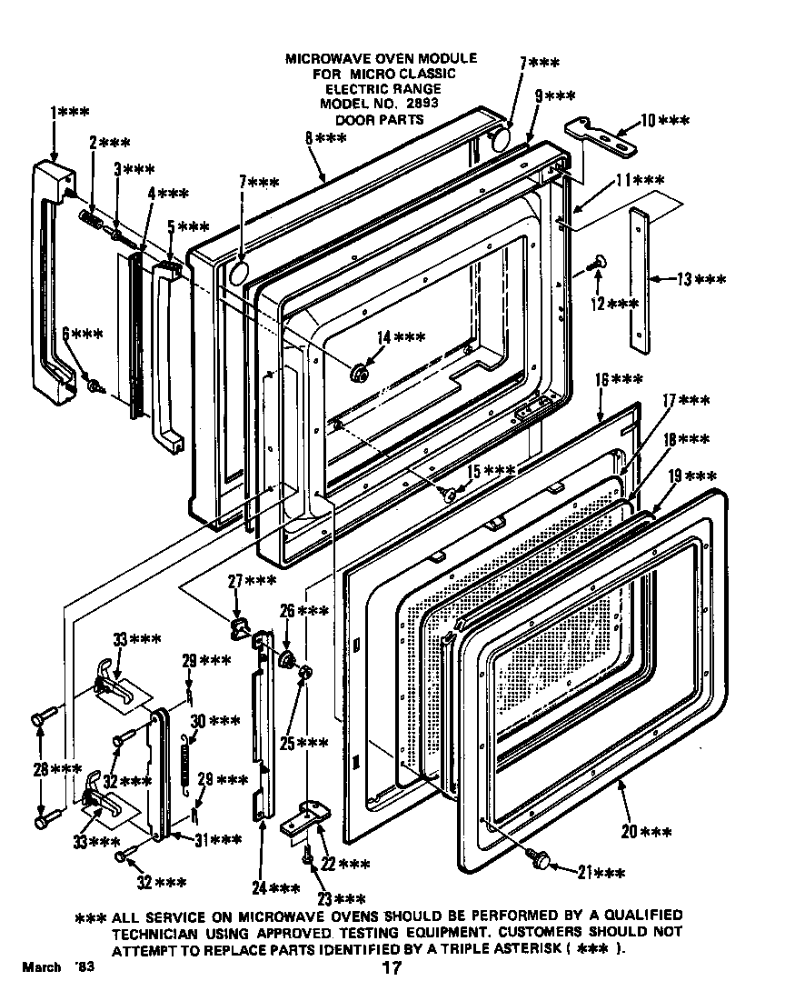 Roper 2893W0A door diagram