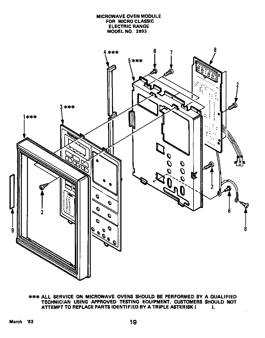 Roper 2893W0A oven modules diagram