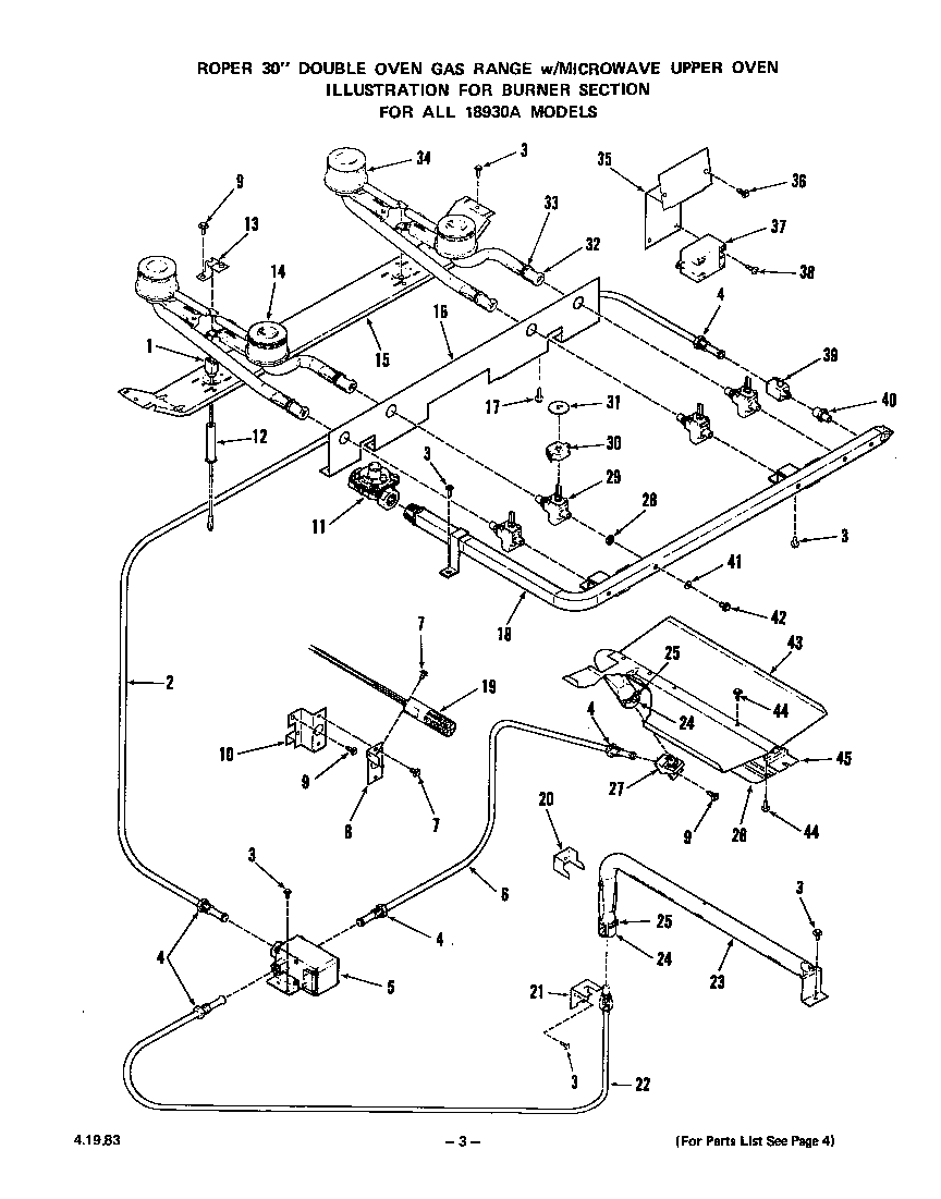 Roper 1893*0A burner diagram