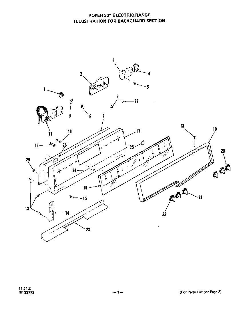 Roper 2233Z1A backguard diagram