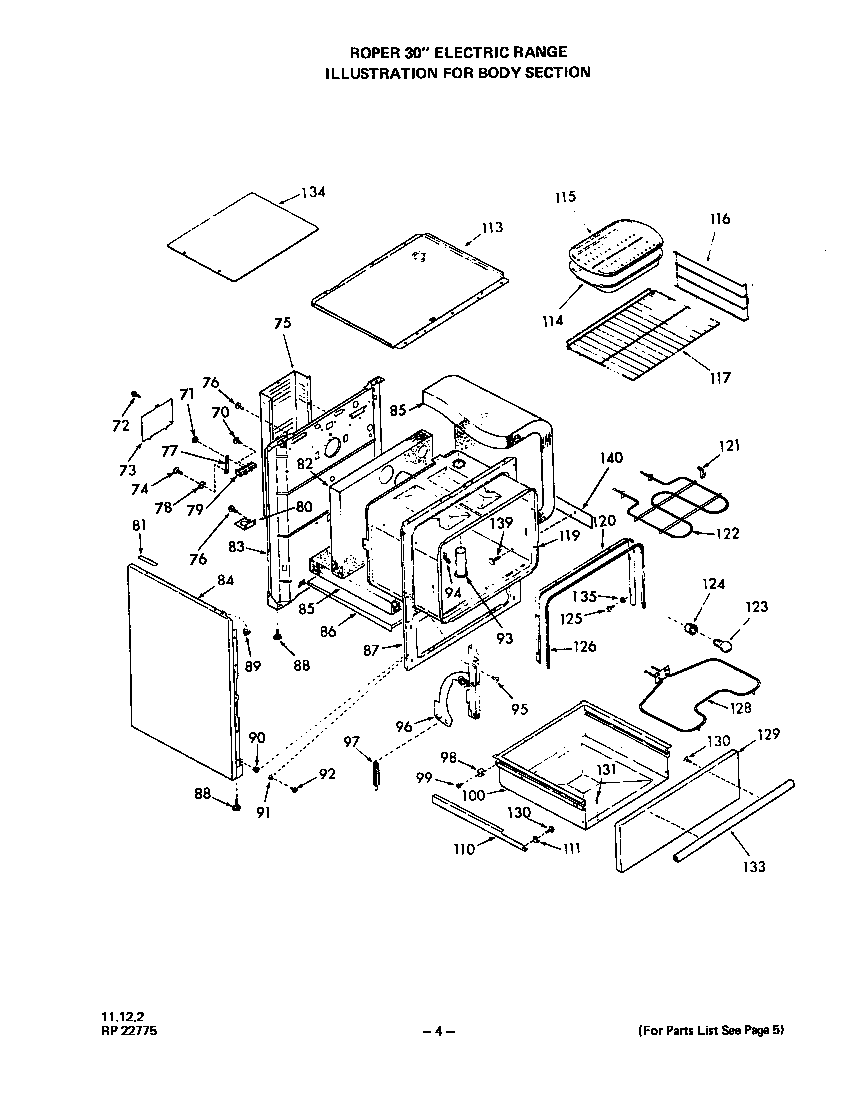 Roper 2233Z1A body diagram
