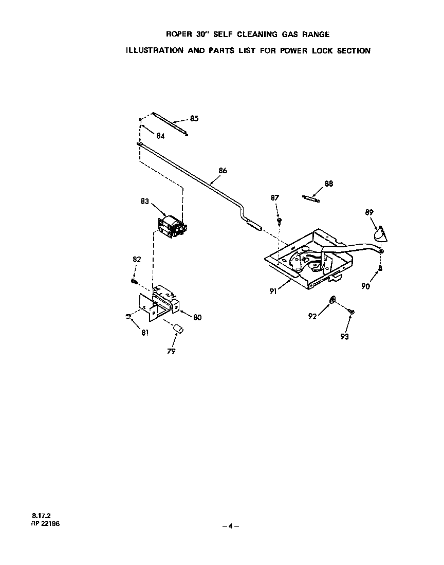 Roper 1353*0A power lock diagram