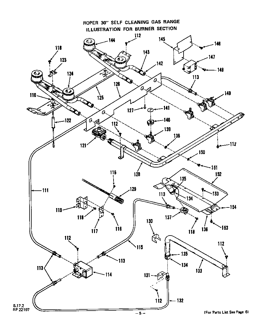 Roper 1353*0A burner diagram