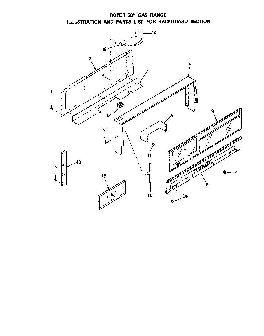 Roper 1303*0A backguard diagram