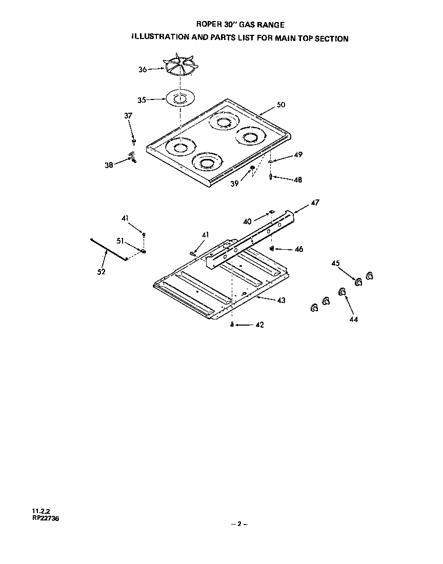 Roper 1303*0A main top diagram