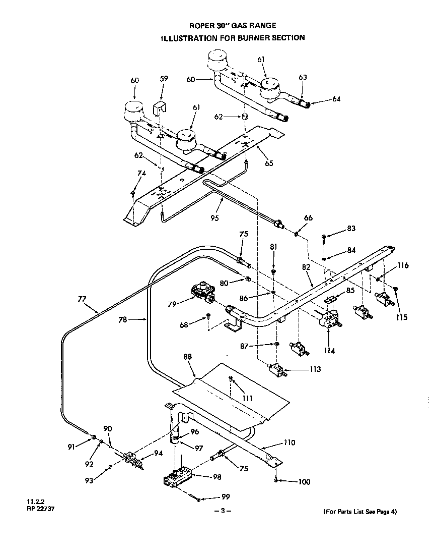 Roper 1303*0A burner diagram