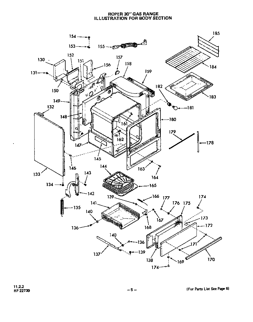 Roper 1303*0A body diagram