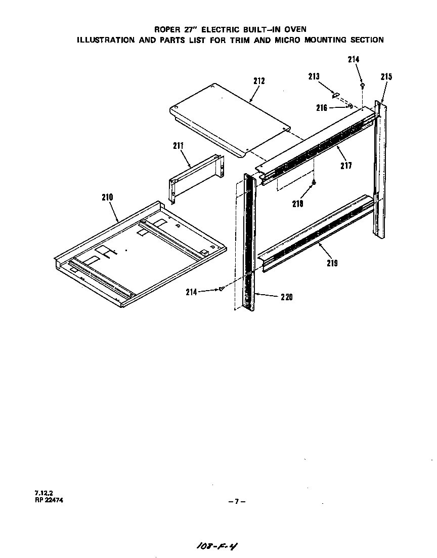 Roper 2092B1A trim and micro mounting diagram