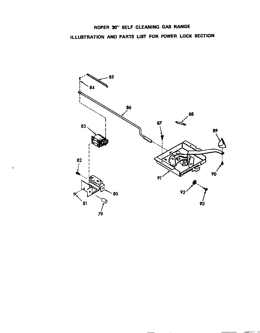 Roper 1393*0A power lock diagram