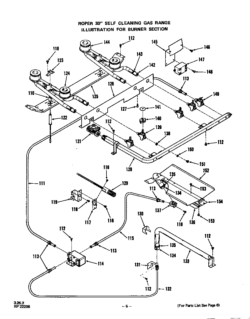 Roper 1393*0A burner diagram