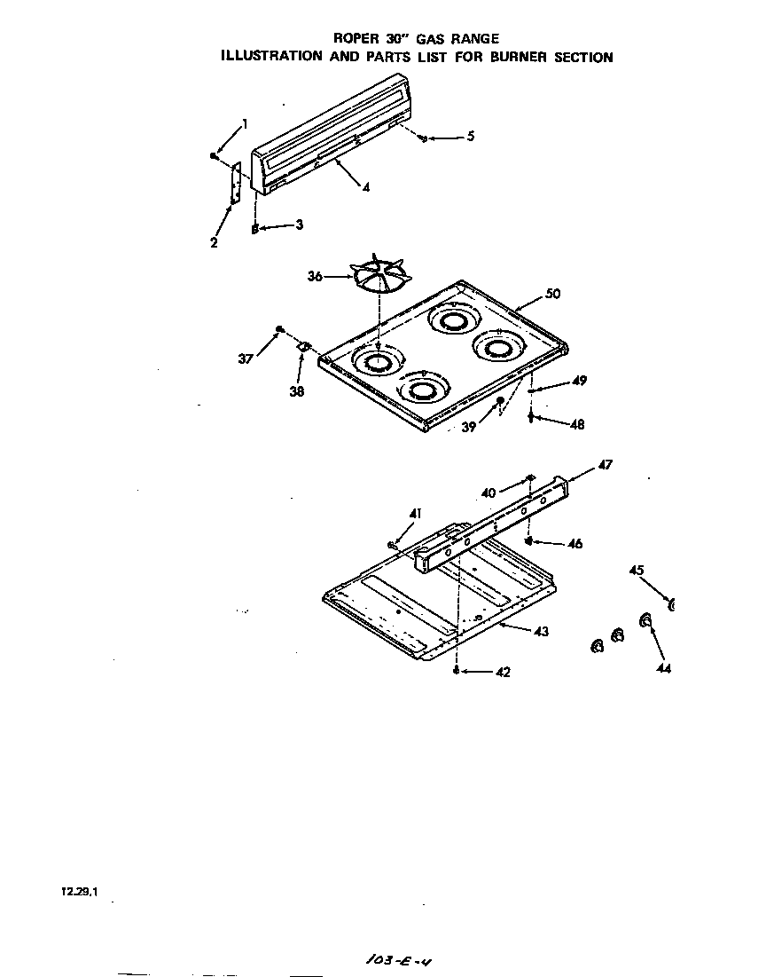 Roper 2521W00 burner diagram