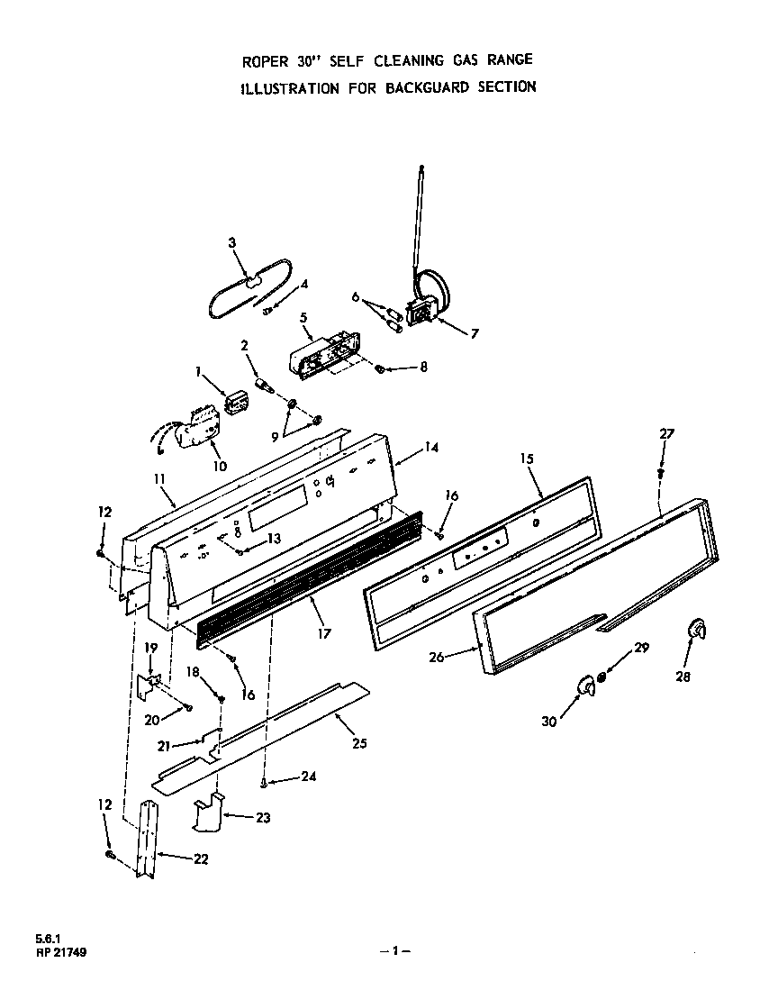 Roper 1352W06 backguard diagram