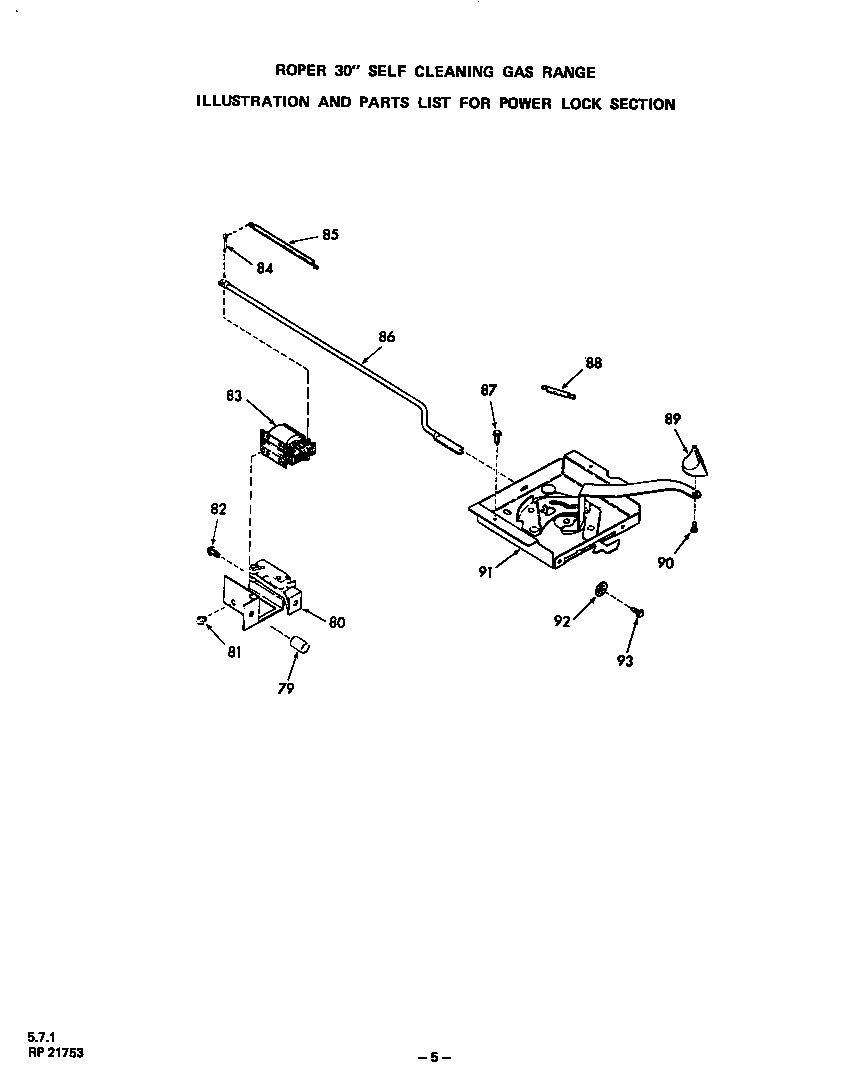 Roper 1352W06 power lock diagram
