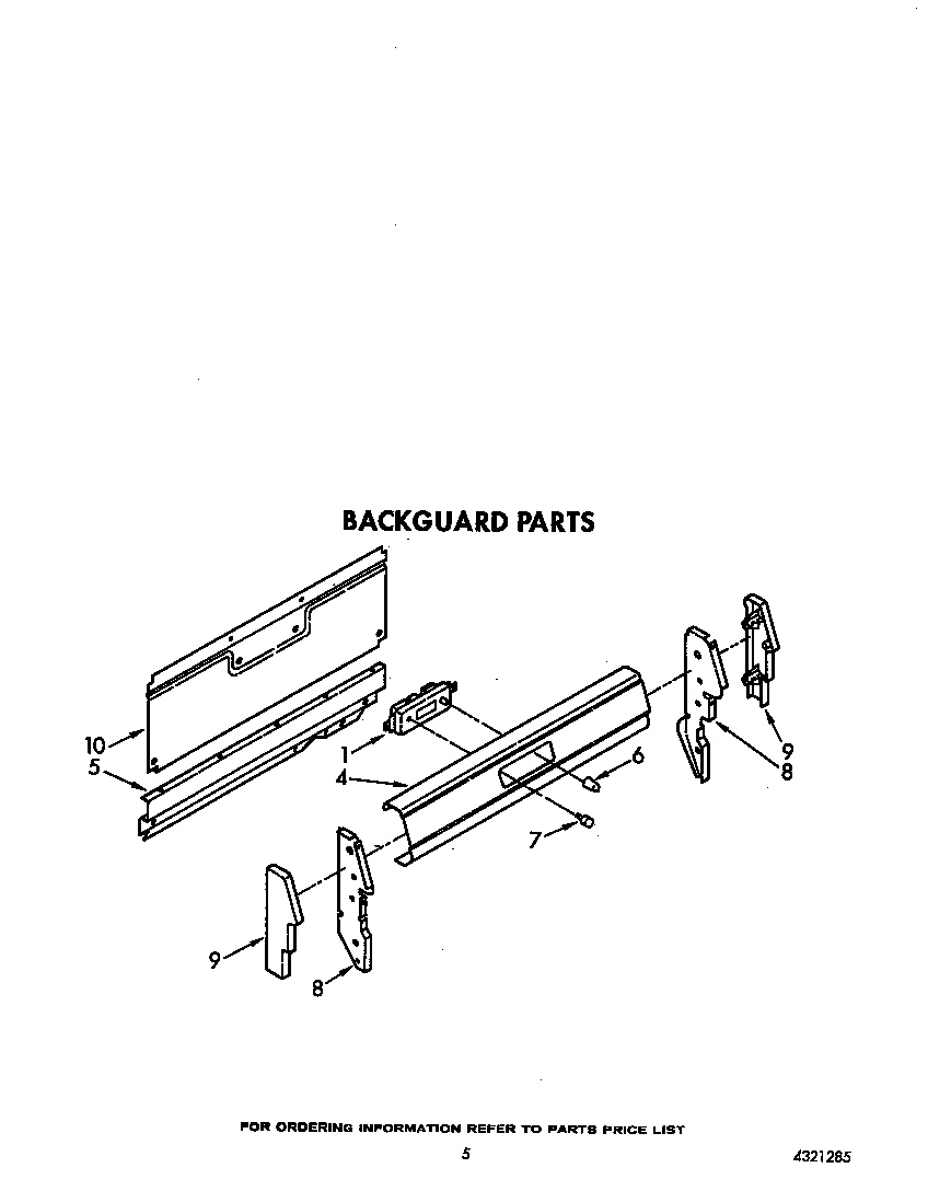 Roper FGP357XW0 backguard diagram