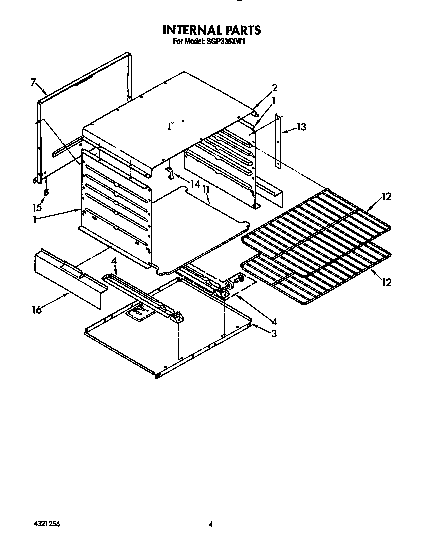 Roper SGP335XW1 internal diagram