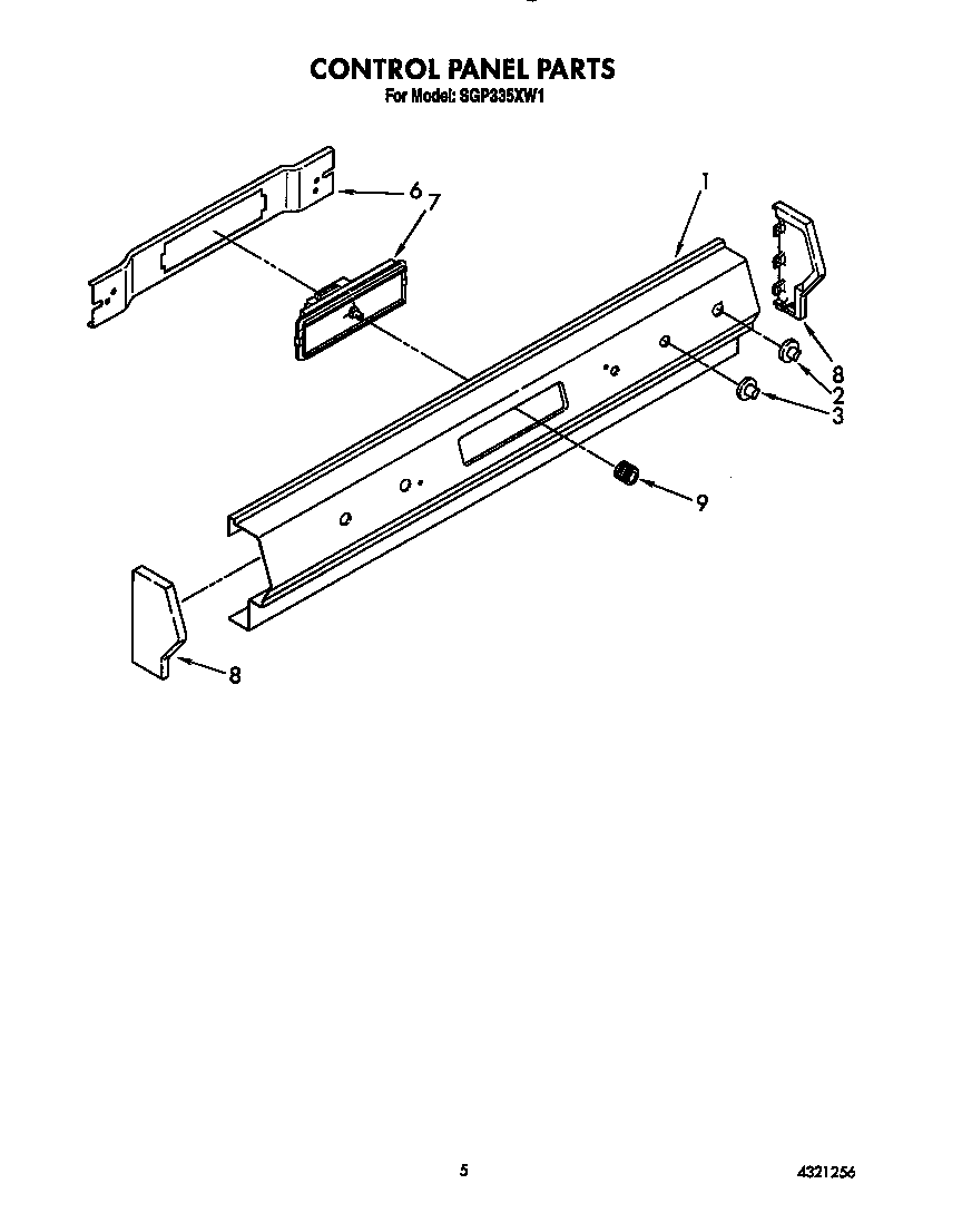 Roper SGP335XW1 control panel diagram