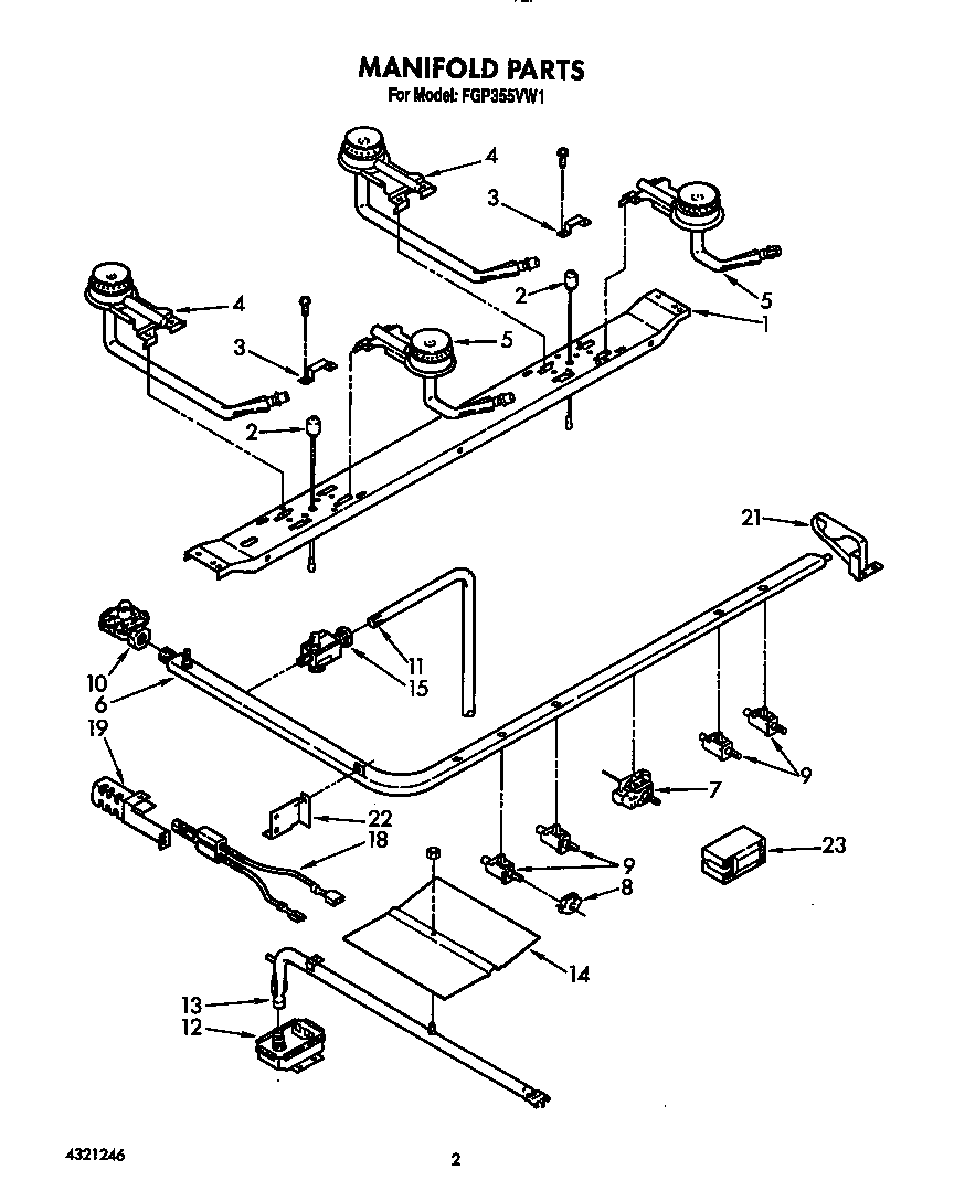 Roper FGP355VW1 manifold diagram