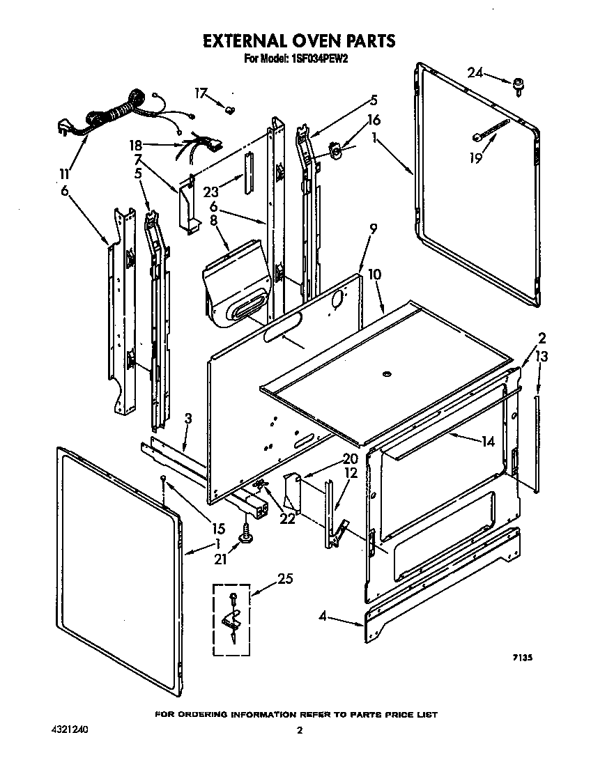 Whirlpool 1SF034PEW2 external oven diagram
