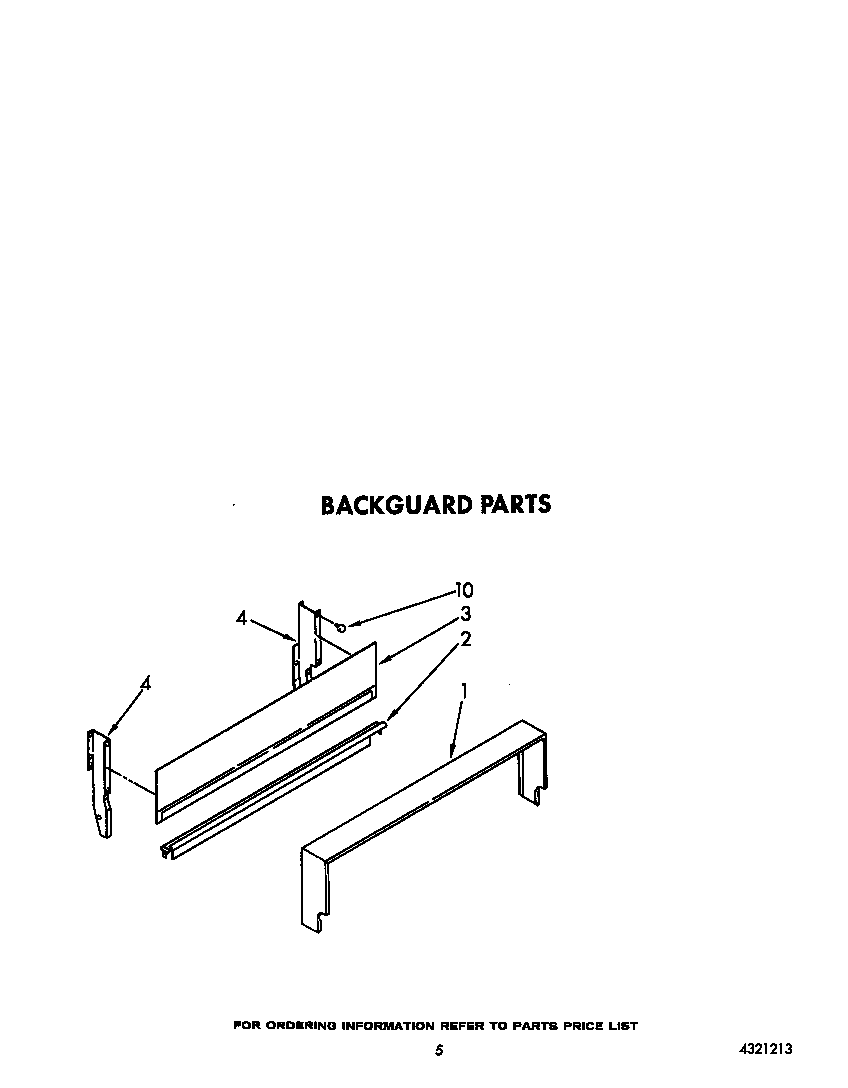 Whirlpool SF332BEWW1 backguard diagram