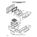 Whirlpool SF3100EWW1 oven door and broiler diagram