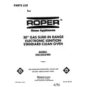 Roper SGC355XW0 front cover diagram
