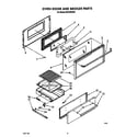 Roper SGC355XW0 oven door and broiler diagram