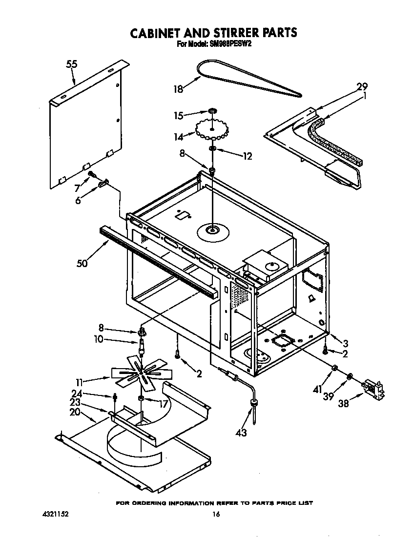 Whirlpool SM988PESW3 cabinet and stirrer diagram