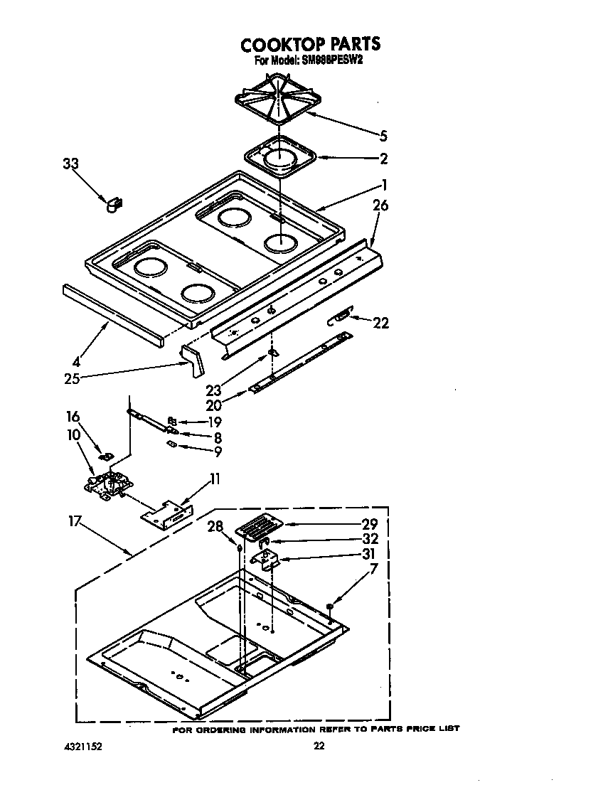 Whirlpool SM988PESW3 cooktop diagram