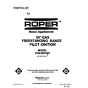 Roper FGS395VW1 front cover diagram