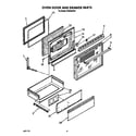 Roper FGS385VW1 oven door and drawer diagram