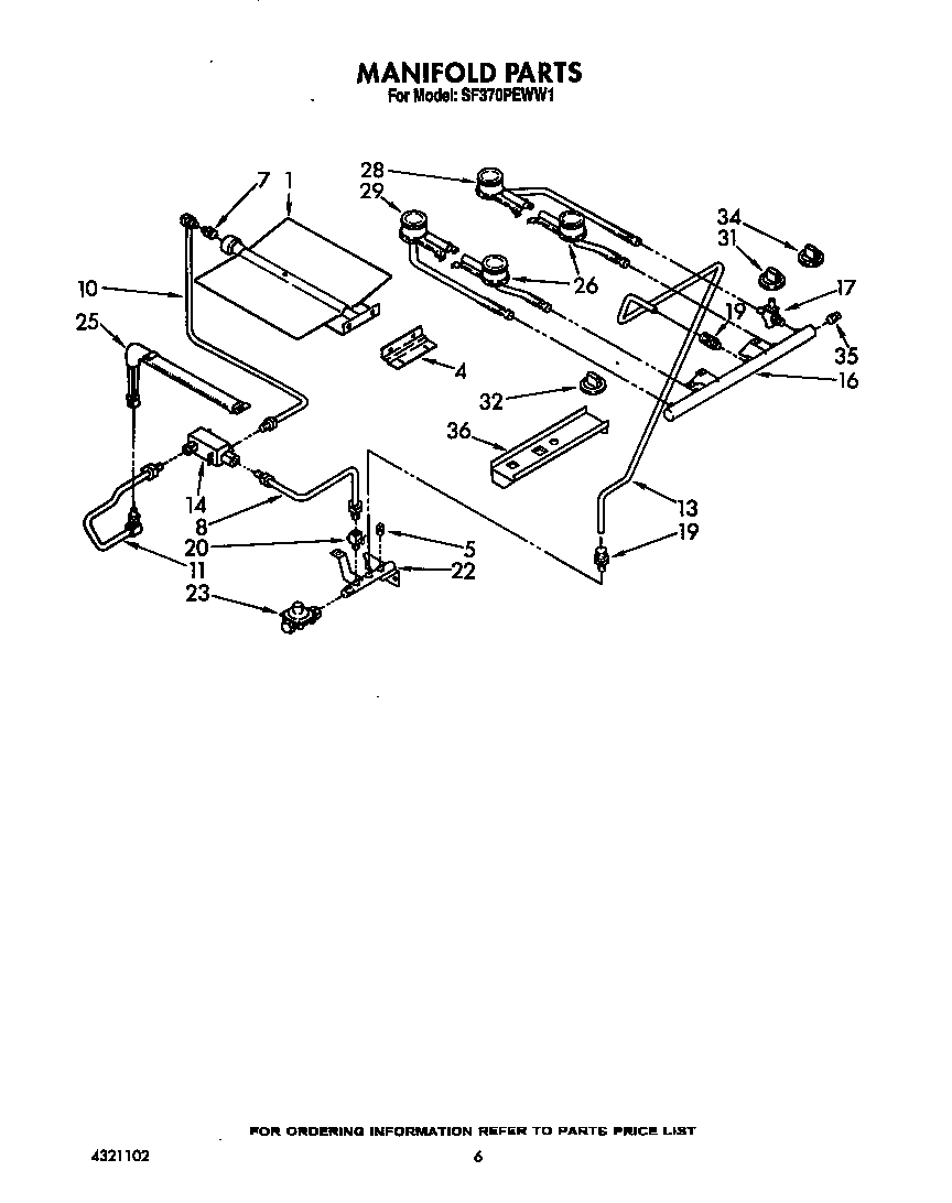 Whirlpool SF370PEWW1 manifold diagram
