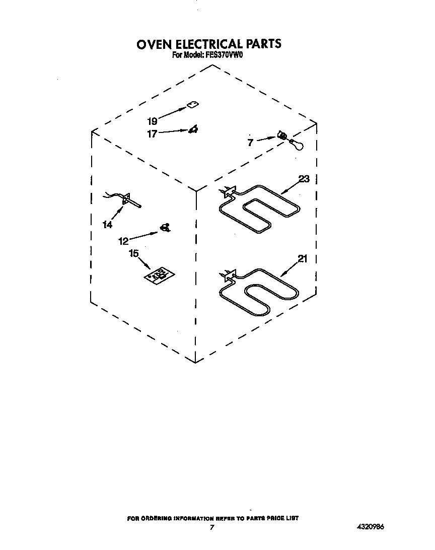 Roper FES370VW0 oven electrical diagram