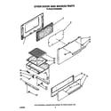 Whirlpool SF3000EWW0 oven door and broiler diagram
