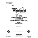 Whirlpool SF310PEWW0 front cover diagram