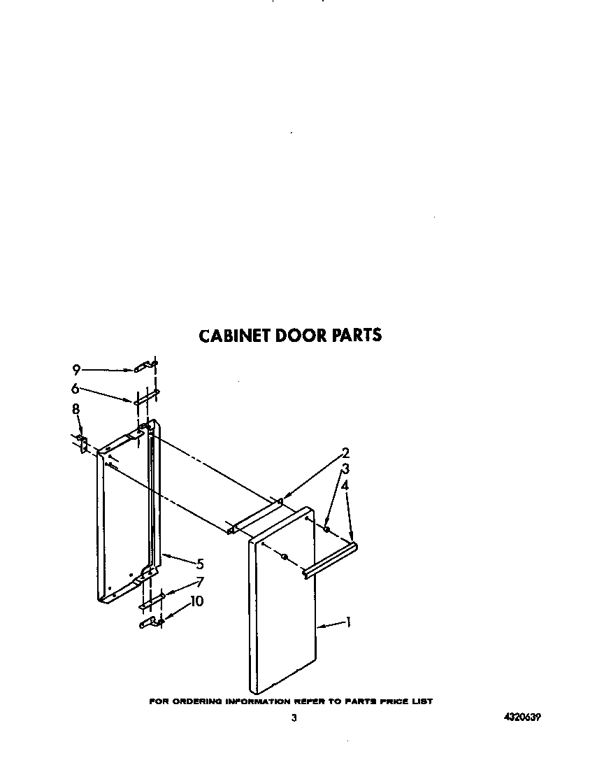 Whirlpool SF5340ERW9 cabinet door diagram