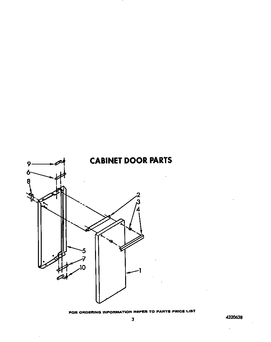 Whirlpool SF5340ERW8 cabinet door diagram