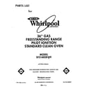 Whirlpool SF5140SRW9 front cover diagram
