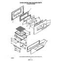 Whirlpool SF5140SRW9 oven door and broiler diagram