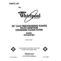 Whirlpool SF0140SRW5 front cover diagram