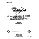 Whirlpool SF0100SRW8 front cover diagram