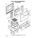 Whirlpool SF0100SRW8 oven door and broiler diagram