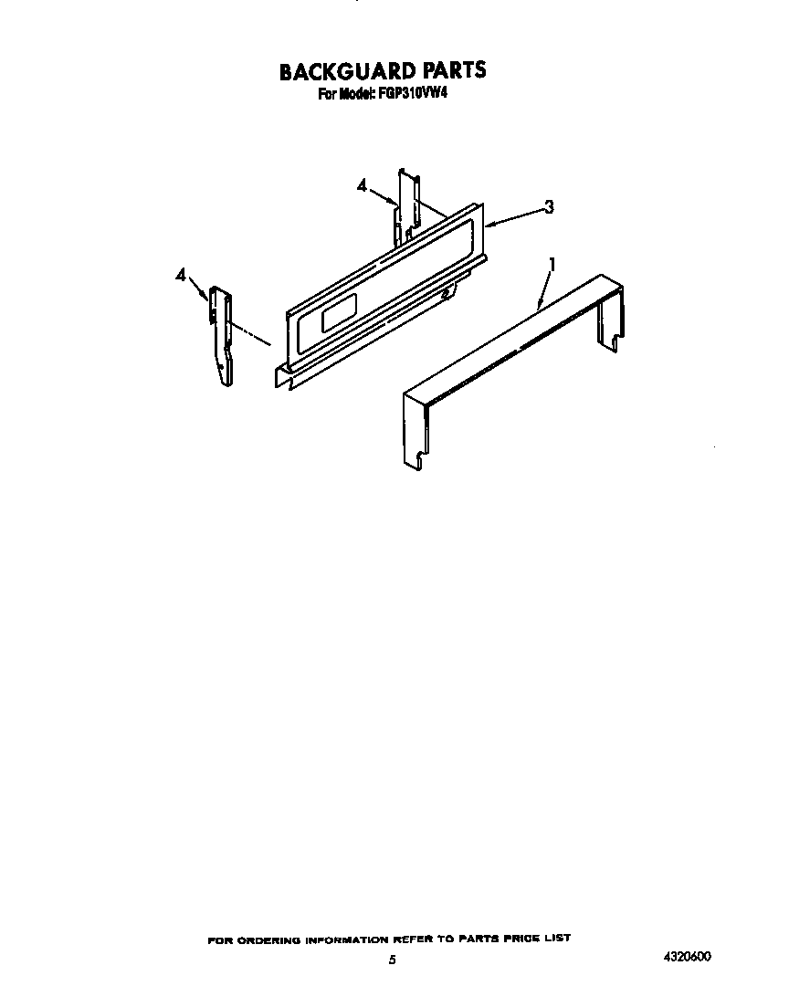 Roper FGP310VW4 backguard diagram