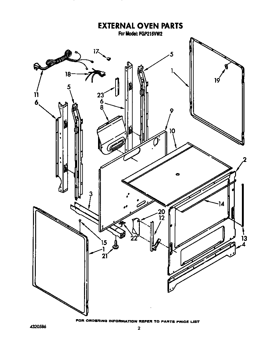 Roper FGP215VW2 external diagram