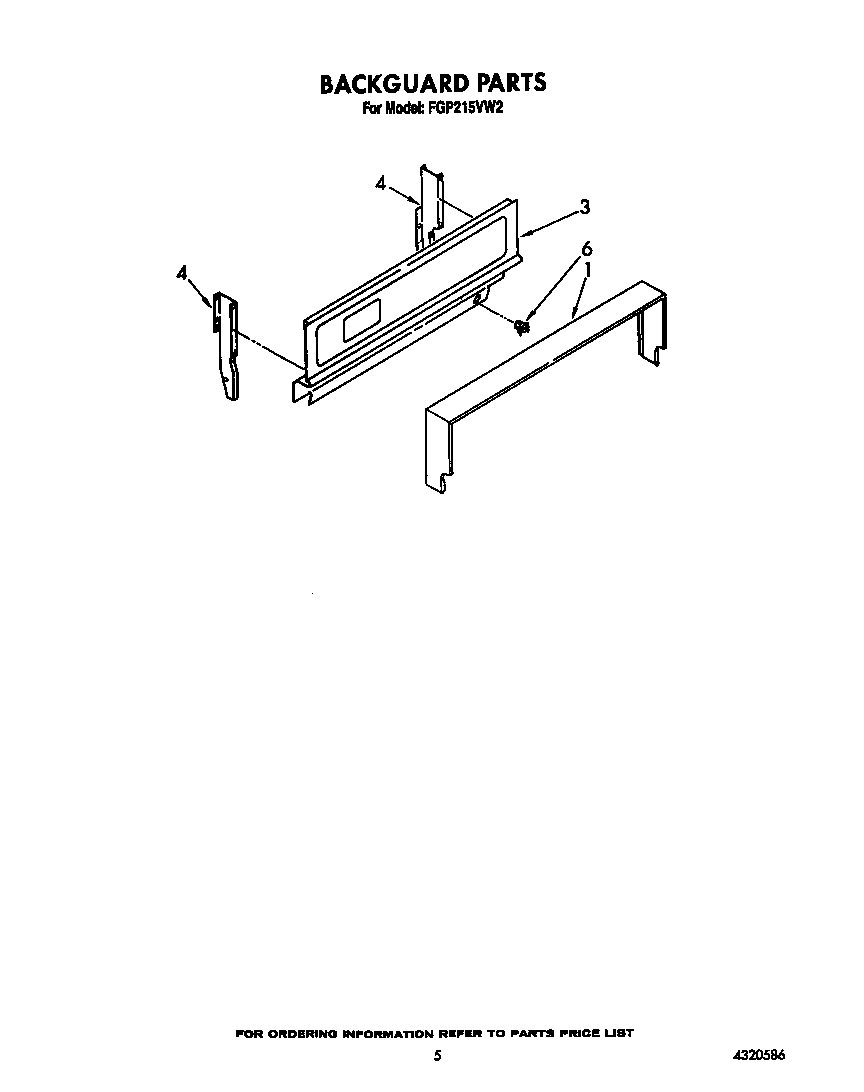 Roper FGP215VW2 backguard diagram